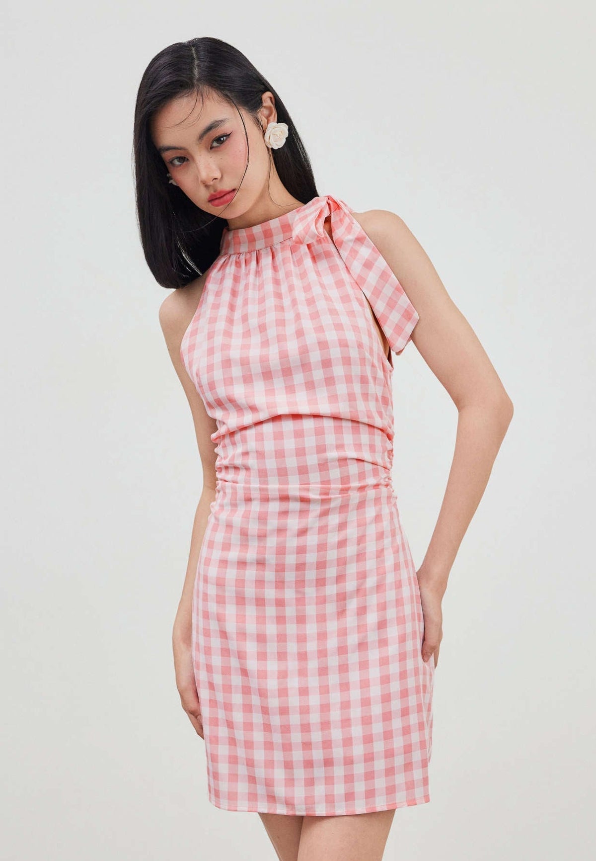 Retro Bow Halter Dress