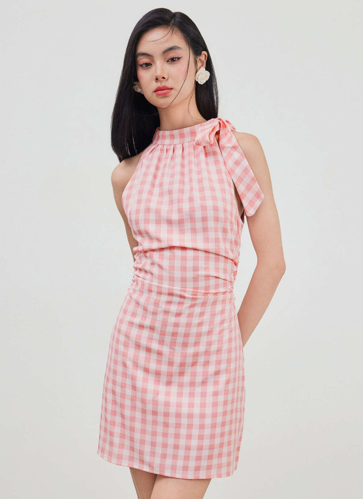 Retro Bow Halter Dress