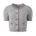 Fashion Style Oversized Knit Cardigan with Alpaca Wool, Colorful Rhinestone EmbellishmentOpen Front Women's Sweater