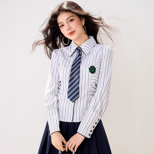 Academic Fit Shirt for Women, Spring New Design, Unique Inner Layer Blouse, Basic Top