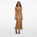 Asymmetrical Shoulder Rhinestone Sleeveless Evening Dress