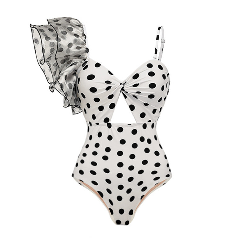 Vintage Swimsuit and Skirt 3D Bow-tie One Piece  Swimwear Women Bikini set  Bathing Suit Two-pieces beach dress Monokini