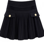 Korean style design, niche pleated skirt, A-line slimming temperament, high waisted short skirt