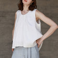 Linen Vest A-line Hem Women's Summer Loose Sleeveless Backless Design Top