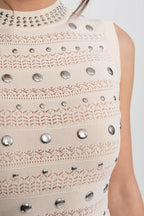 Stud Ruffle Hem Dress