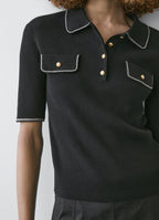 Ribbed Polo T-Shirt