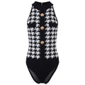 Luxury Designers Summer Clothes Vintage Lion Buttons Plaid Jumpsuit Women Sleeveless Sexy Outfits for Woman
