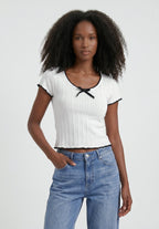 Crochet Bow Knit Top