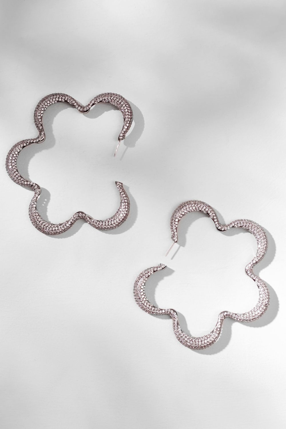 Crystal flower maxi hoops