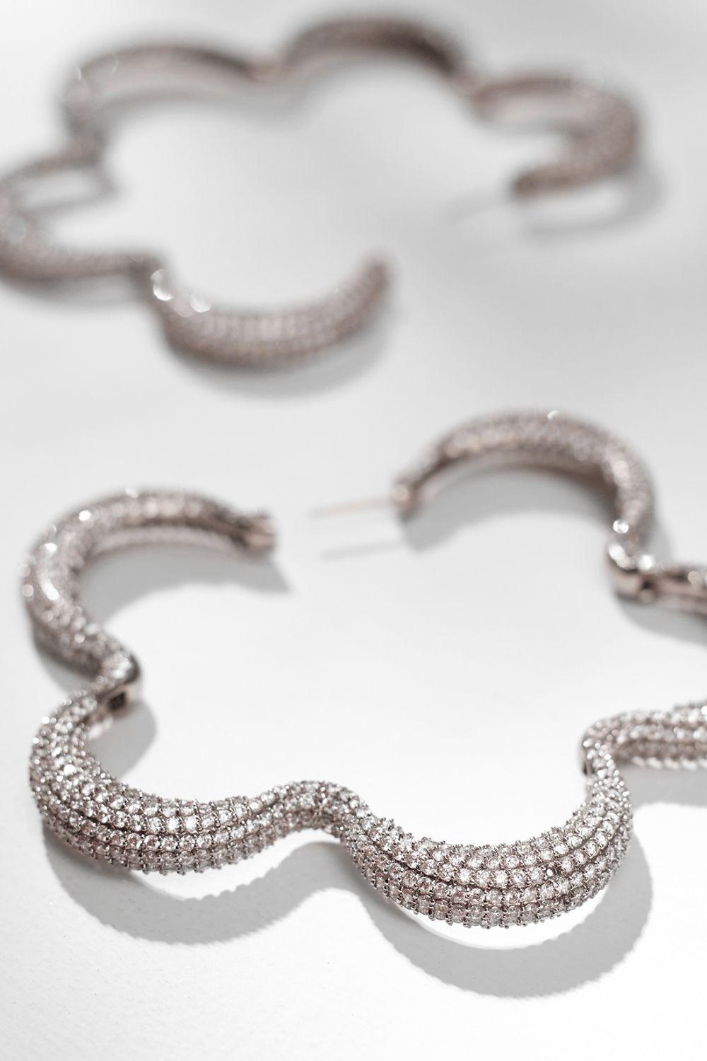 Crystal flower maxi hoops
