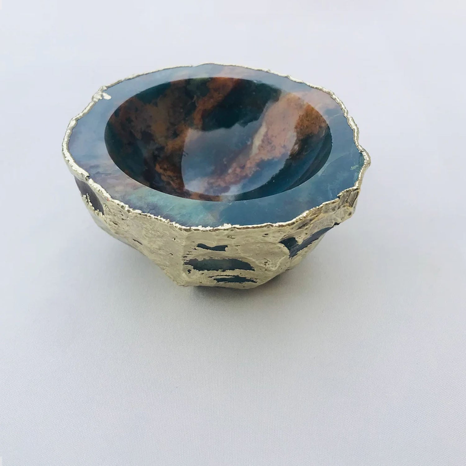 Earth Blue Agate Geode Nut/trinket/Jewellery Bowl