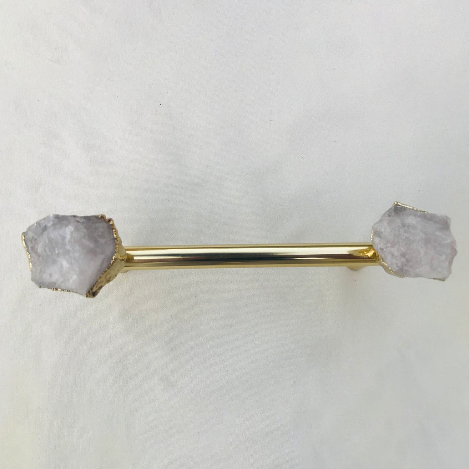 Set of 4 - Cabinet/Door/Drawer/Kitchen Handle and Pull - Clear Quartz/Agate  stainless steel brass plated handles