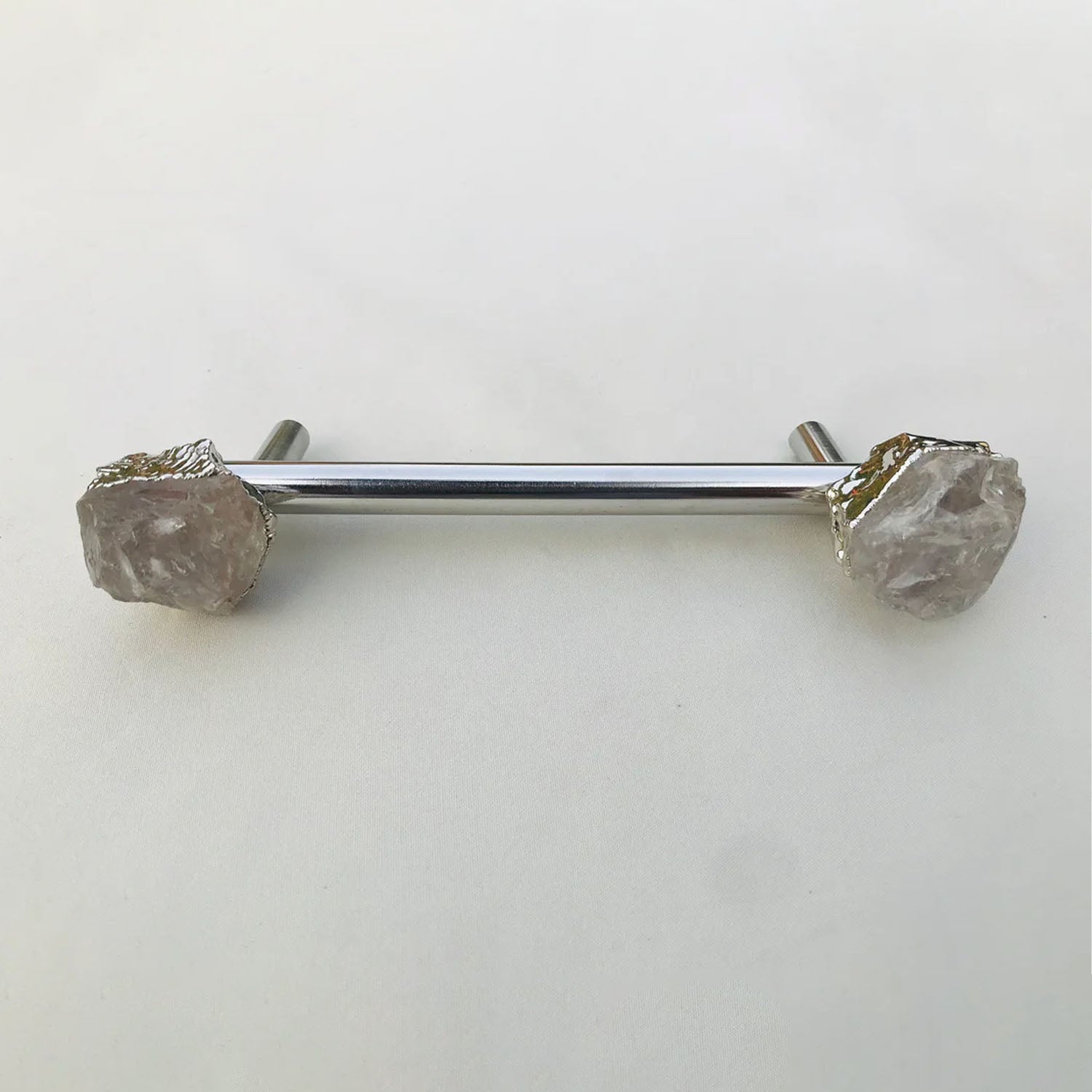 Set of 4 - Cabinet/Door/Drawer/Kitchen Handle and Pull - Clear Quartz/Agate  stainless steel handles