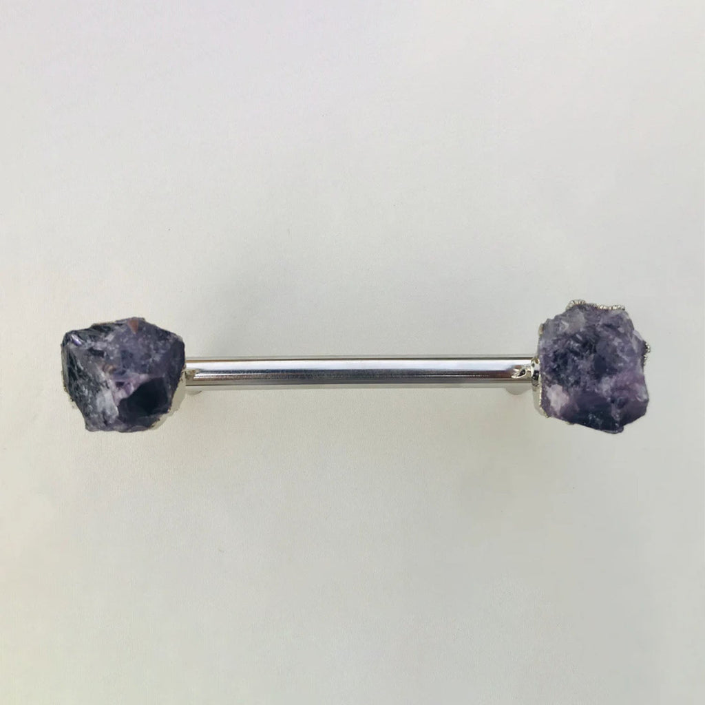 Set of 4 - Cabinet/Door/Drawer/Kitchen Handle and Pull - Amethyst/Agate/Quartz  stainless steel handles