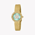 Just Cavalli Women's Gold Stainless Steel Watch, Turquoise Dial | Jc1l253m0065