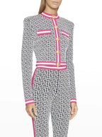 Newest Fall Winter Fashion Designer Jacket Women's Lion Buttons Monogram Jacquard Knit Cardigan