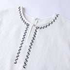 Simple Color-block Embroidered Sleeveless Vest for Women, Casual Summer Top with Cool Feeling