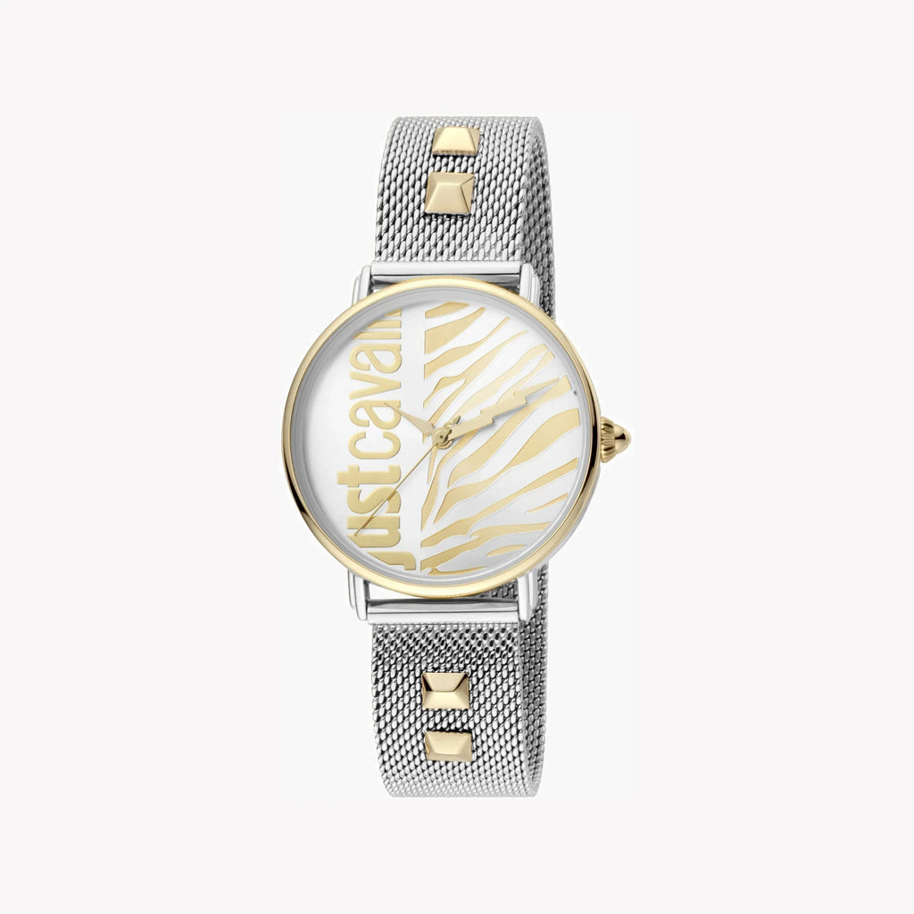 Just Cavalli Women's Silver Watch, Champagne Dial | Jc1l077m0095