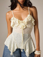 Lace ruffle top