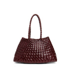Trendy Retro Large Capacity Handbag Pure Handmade Woven Maternity Bag Commuter Shoulder Tote Bag