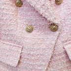 New Double Breasted Blazer Coats Women Fashion Party Club Clothes Long Sleeves Sequin Shinny Jackets Luxury Oversized