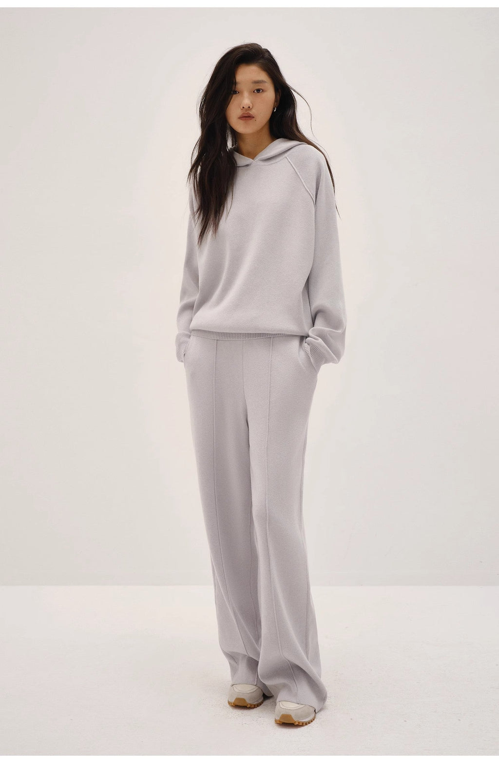 "Winter Morning Sunshine" French Lazy Style Wool Blend Design Loose Slimming Knit Casual Pants for Women