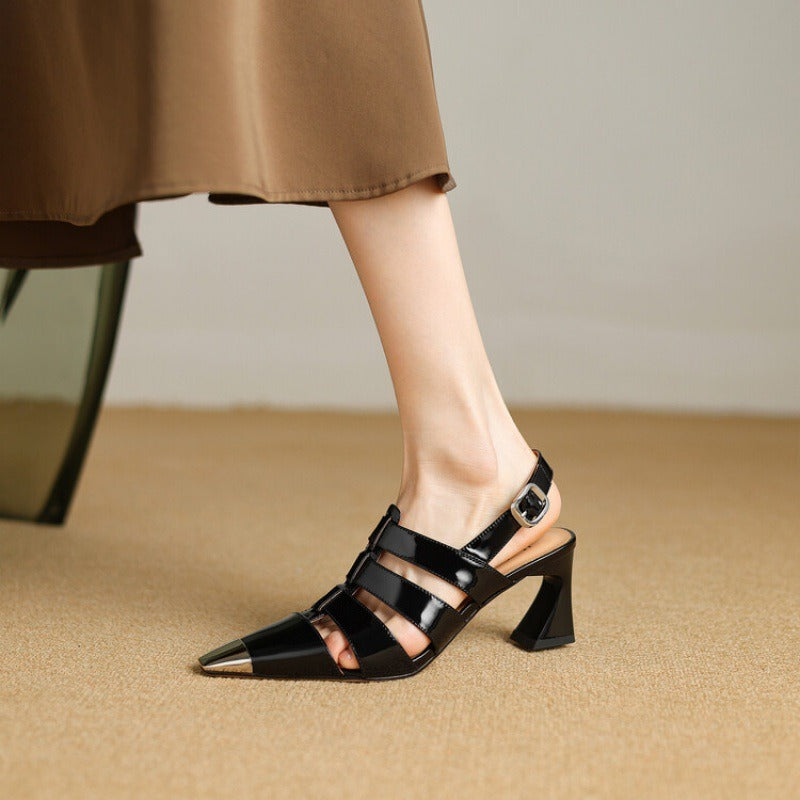 Light luxury niche French retro sandals for outer wear