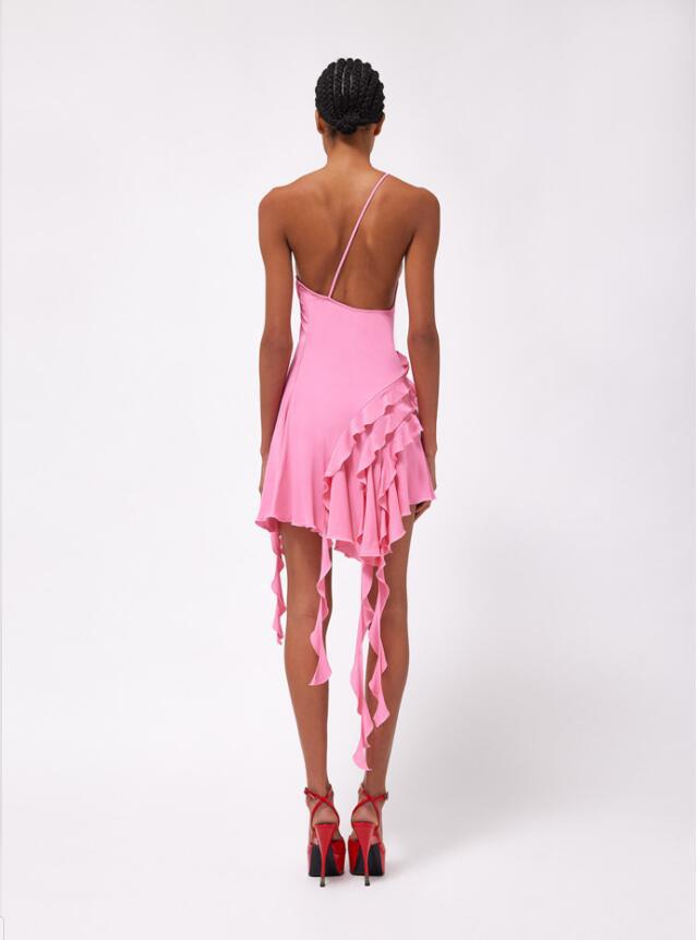 Single Shoulder Flower Dress