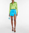 Women Shirt Lapel Loose Single  Straight Solid Color Chiffon Blouses Autumn