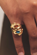 Retro inlaid gemstone ring