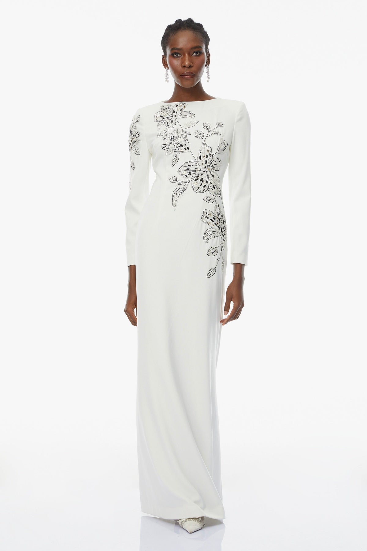 Embroidered Orchid Dress
