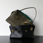 Luxury Genuine Leather Tote Bag for Women, Large Capacity, Top-Grain Cowhide, Handheld Shoulder Bag, HUG Style