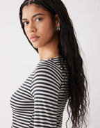 Off-Shoulder Striped T-Shirt