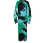 Pleated Hand Painted Long Dress New Spring Summer Loose Women Long Sleeves Designer Elegant Fashion Clothes