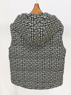 Newest Witner Fashion Designer Jacket Women's Sleeveless Monogram Printed Puffy Hooded Down Vest