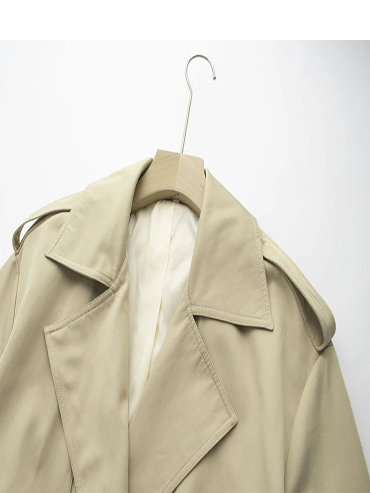 HIGH STREET Fall Winter Designer Fashion Women's Elegant Double Breasted  Belted Trench OverCoat