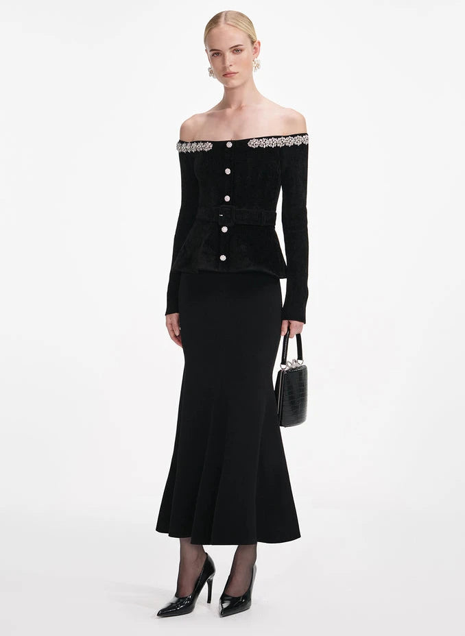 Rhinestone Velvet Dress