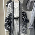 Luxury High Quality Sequined Knit Long Cardigan Women Winter Autumn Brand Thicken Cashmere Sweater Jacket Knitwear Coat