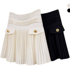 Korean style design, niche pleated skirt, A-line slimming temperament, high waisted short skirt