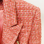 New Double Breasted Blazer Coats Women Fashion Party Club Clothes Long Sleeves Sequin Shinny Jackets Luxury Oversized