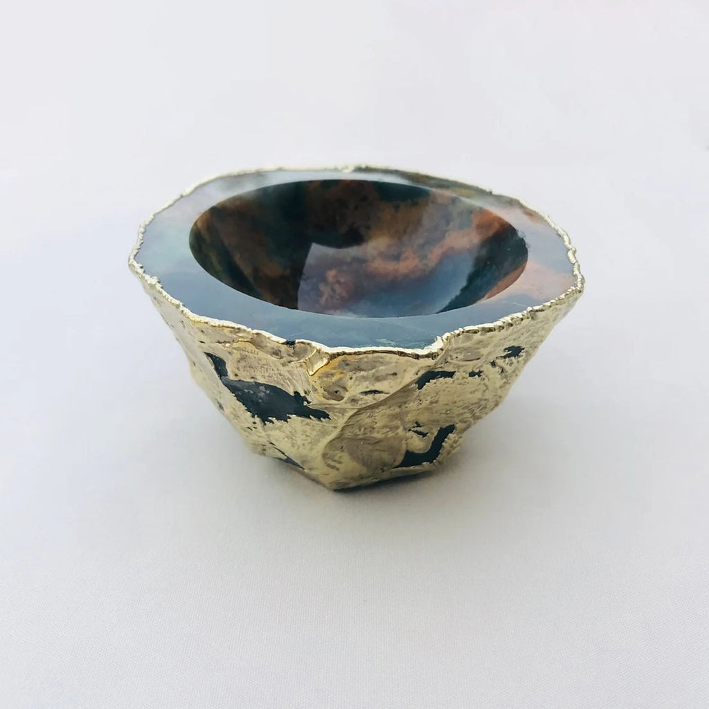 Earth Blue Agate Geode Nut/trinket/Jewellery Bowl