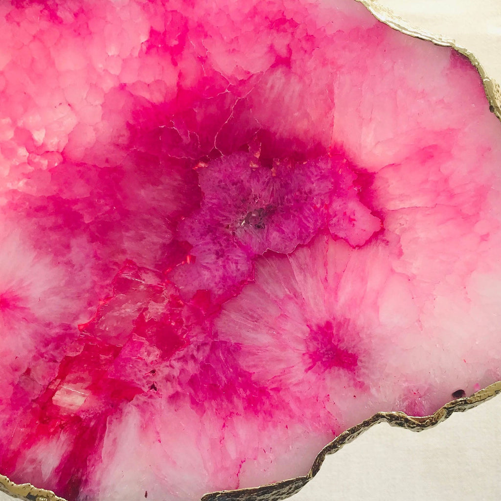 Small Pink Agate/Single Piece/Crystal/Gemstone/Quartz Organic Edge Side/Drink/Table