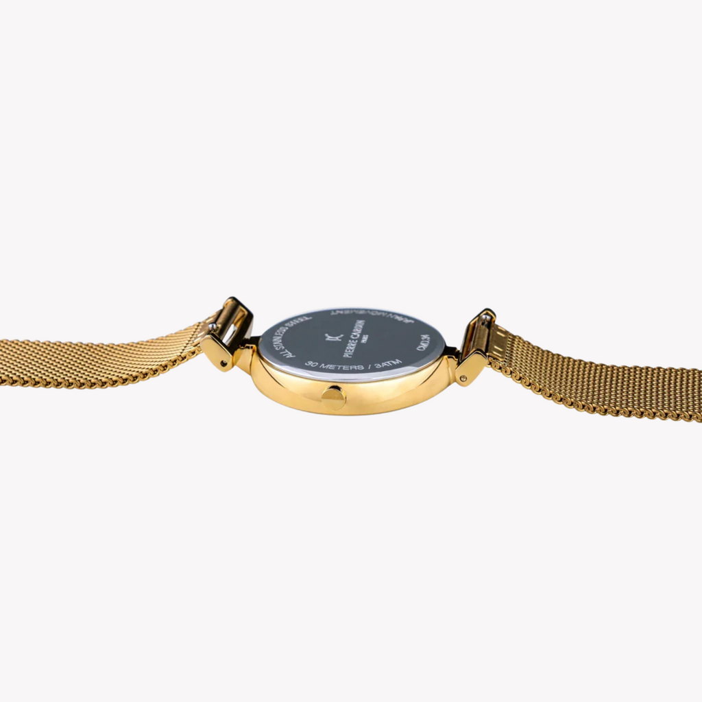 Pierre Cardin Women's Gold Stainless Steel Watch, Silver Dial | Cmd.3507