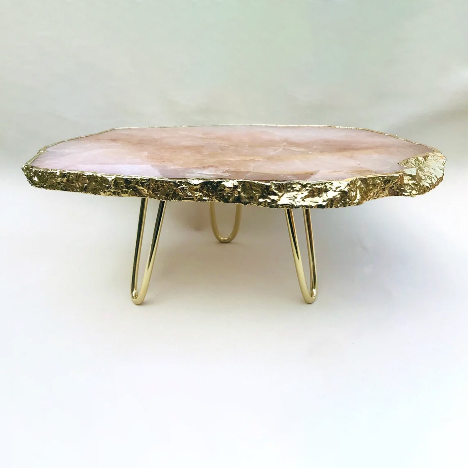 Rose Quartz Agate Cake Stand/Centrepiece/Display Stand/Tray