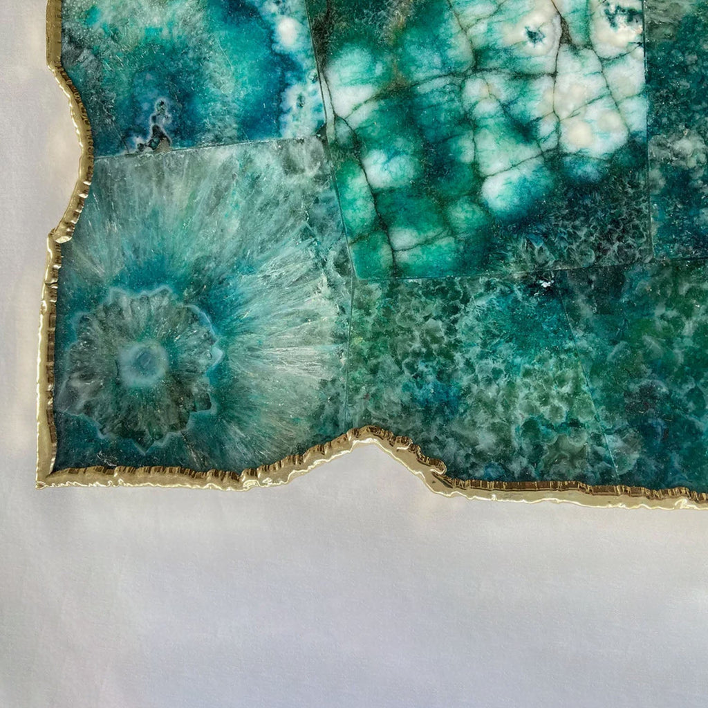 Large Composite Green Agate Cheese Platter/Tray/Personalised Momentos/Sign Boards 10"x15"