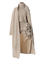 Women Skirt Sets Long Sweater Coat Turtleneck Sleeveless Knitted Vest With Skirt Three Pieces Sets