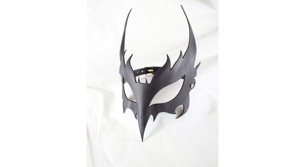 Horned Leather Ritual Mask For Gothic Power Play And Identity Transformation