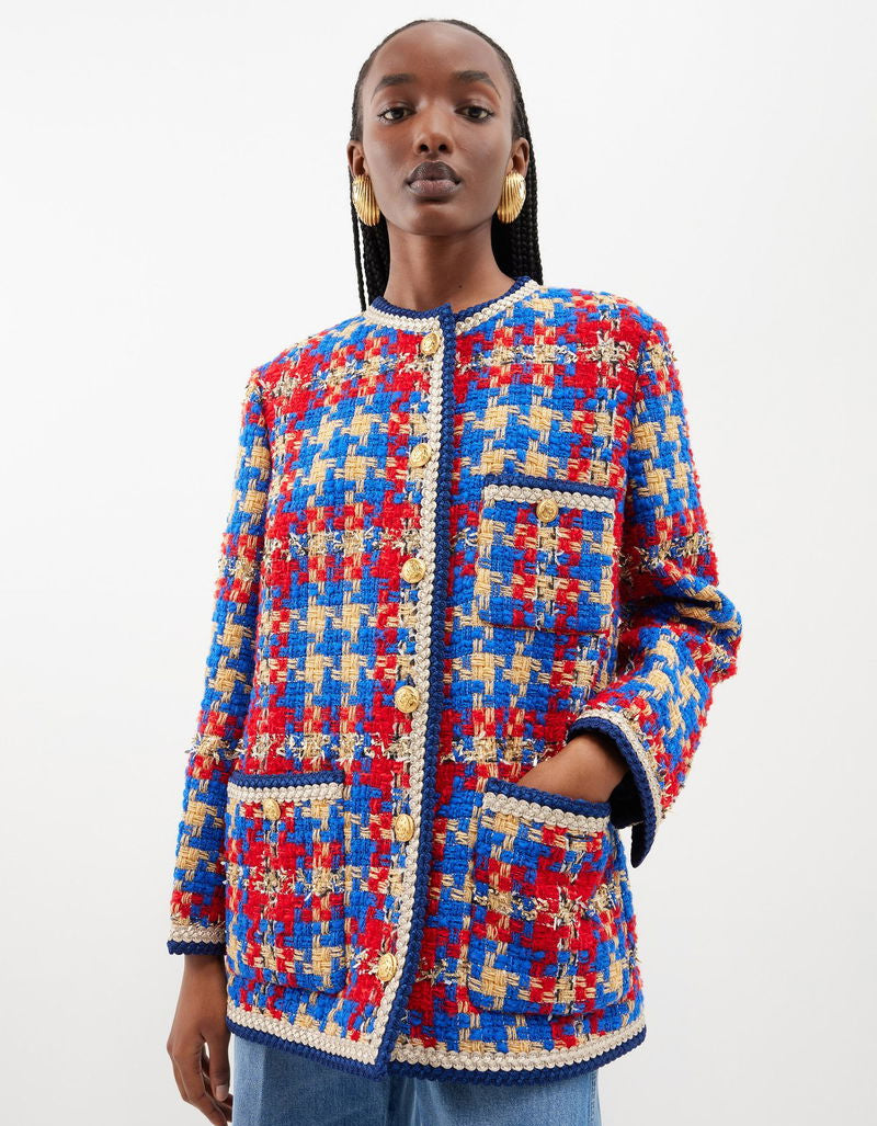 Plaid Tweed Coat