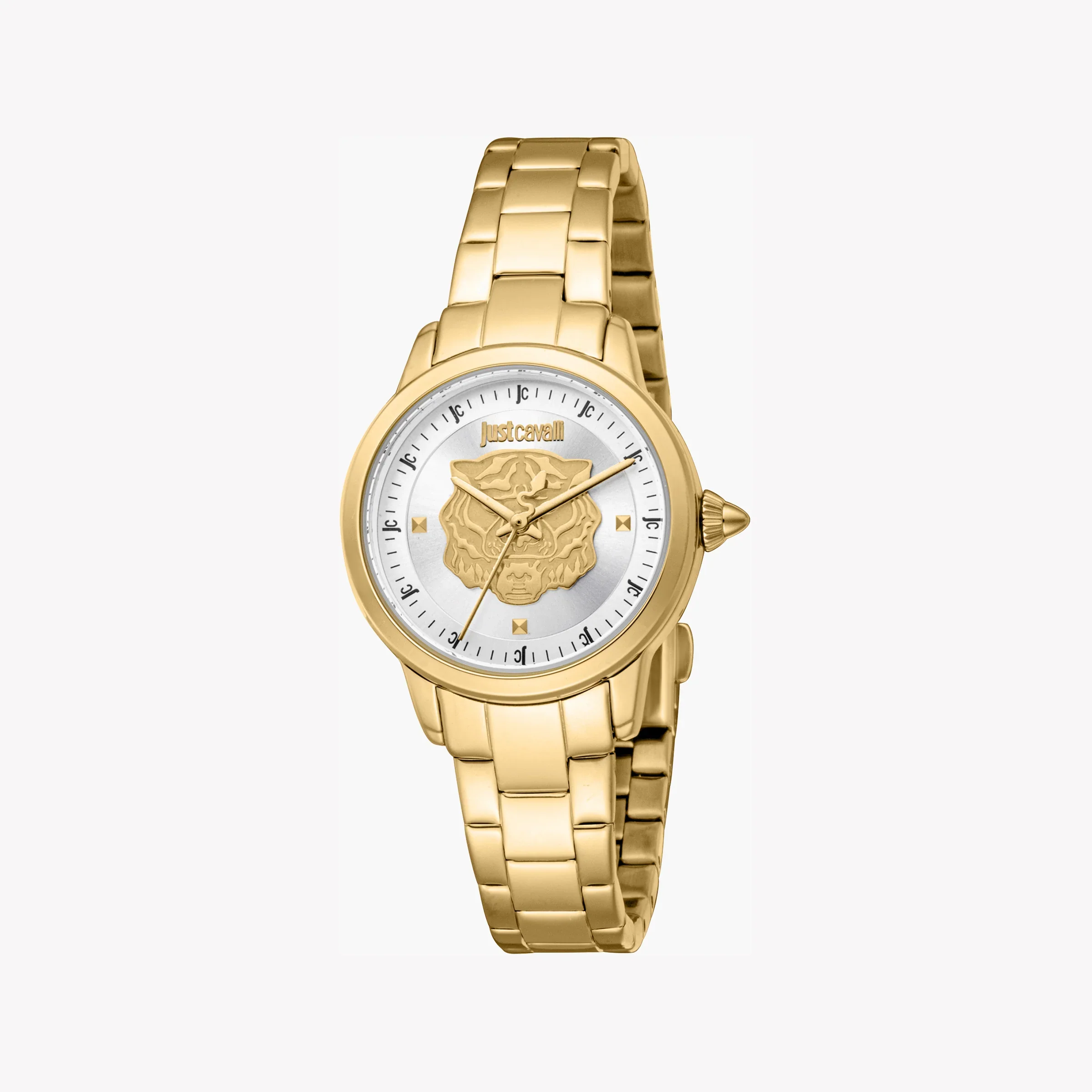 Just Cavalli Women's Gold Alloy Watch, Silver Dial | Jc1l334m0055