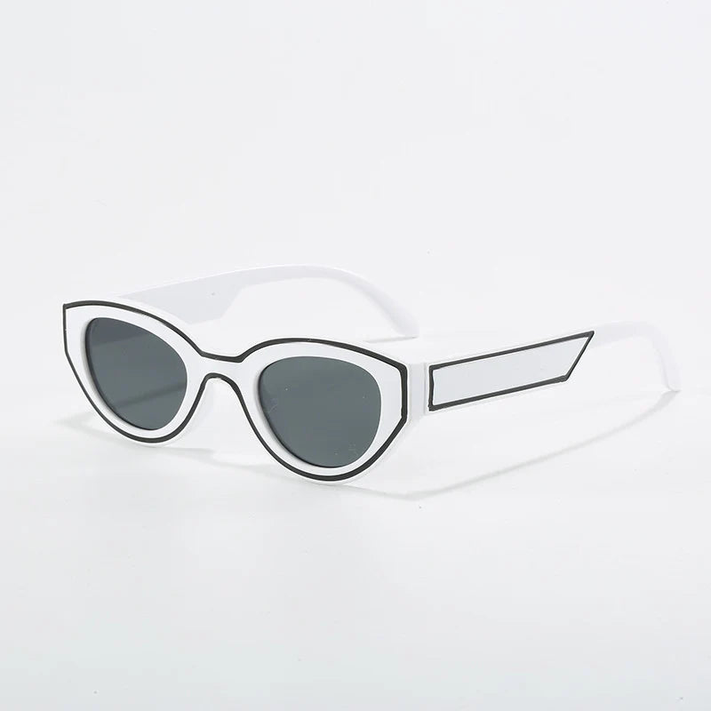 Retro oval dot paint sunglasses